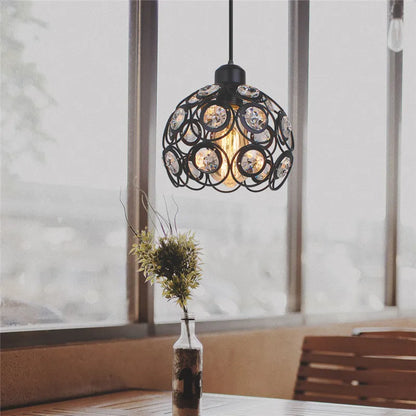 DecorBites™ Industrial Nordic Cage Pendant Light, Black Iron Retro Loft Hanging Lamp