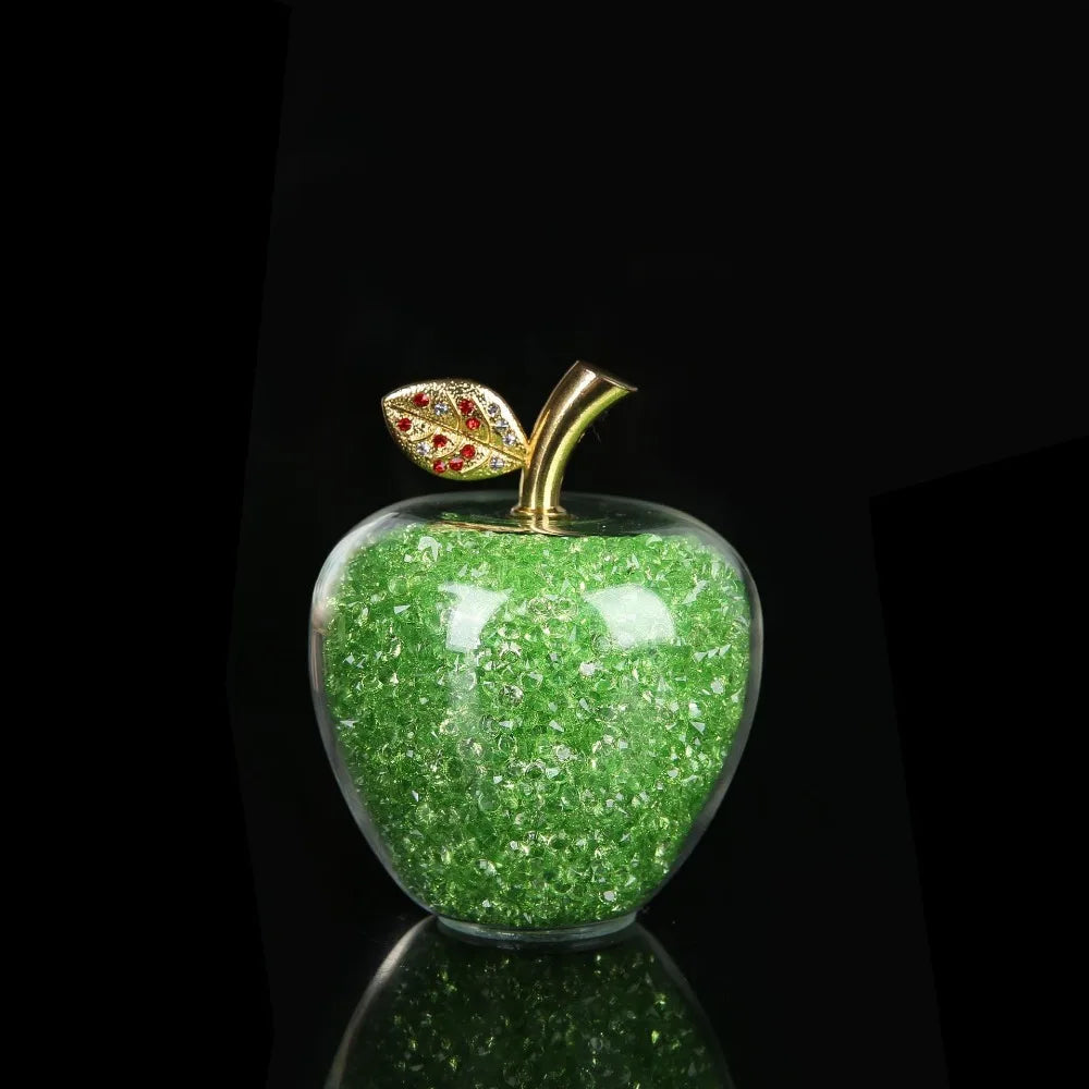 DecorBites™ Glaze Crystal Apple Paperweight Figurine Collection for Home Office Decor