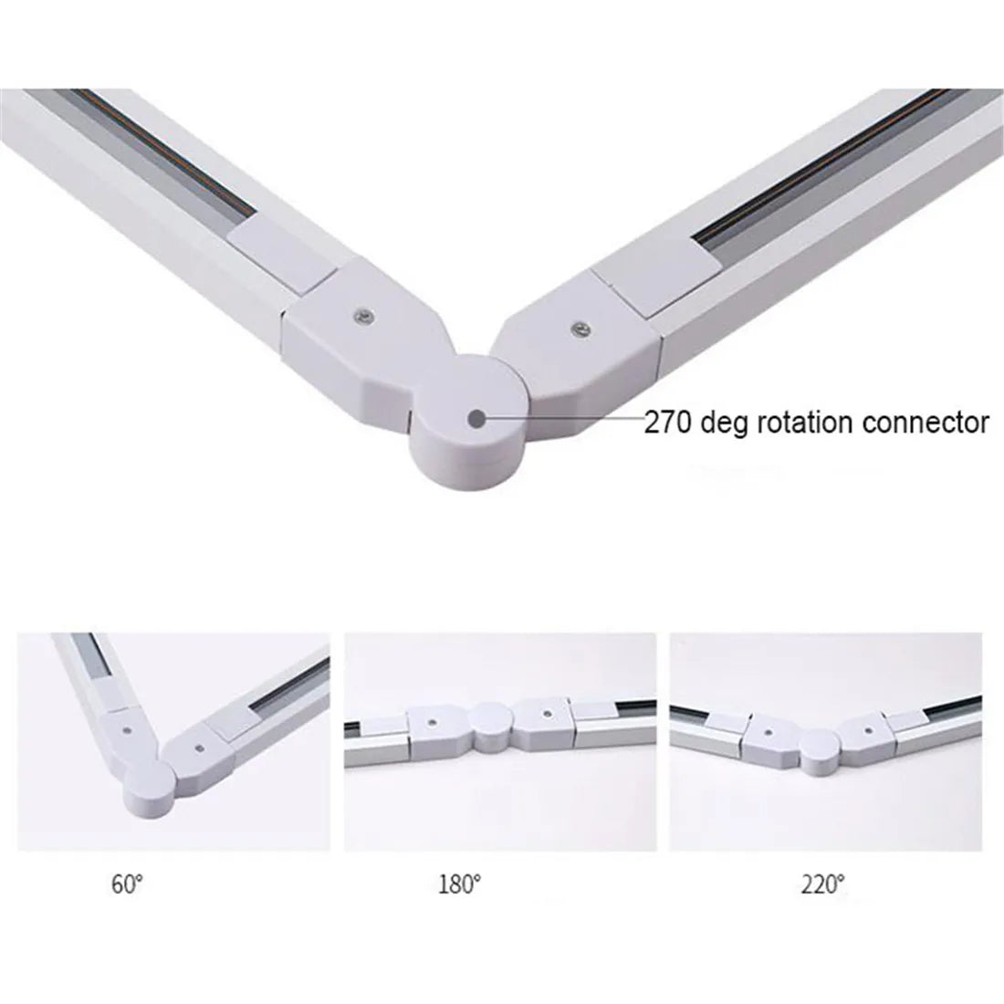 DecorBites™ 100cm Black White Track for Track Lights Aluminum Rail Part