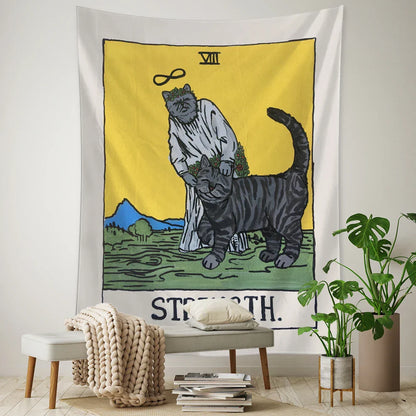 Decobites Black Cat Tarot Tapestry: Psychedelic Hippie Wall Hanging Room Decor