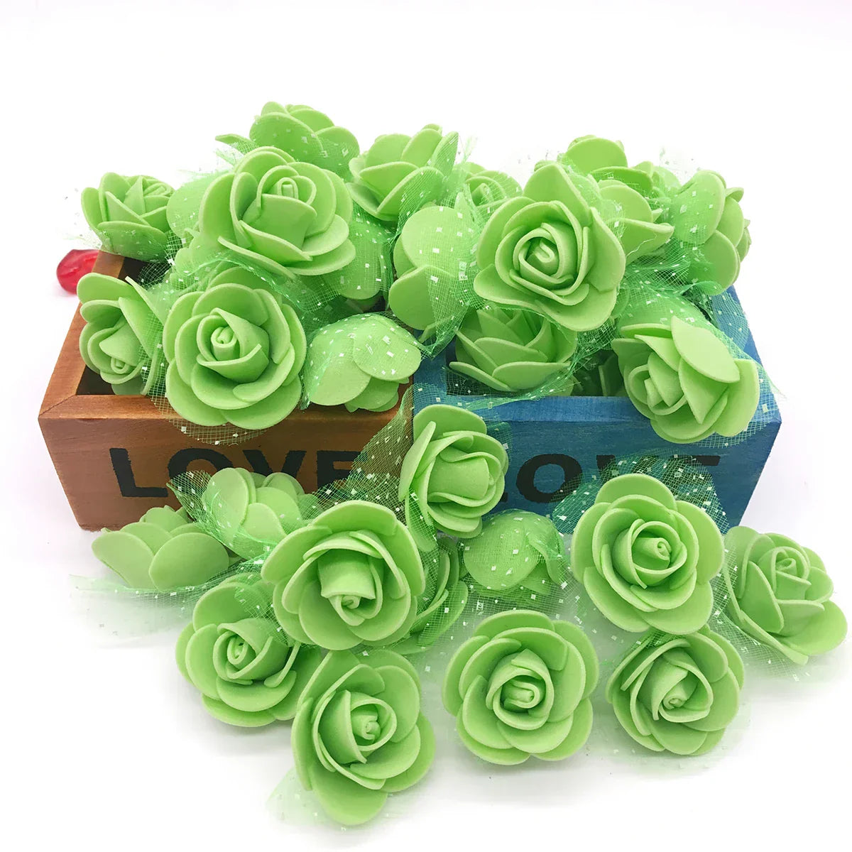 DecorBites™ Handmade Foam Rose Flower Heads | 100Pcs Wedding Craft Decoration