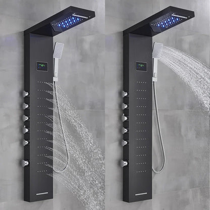 DecorBites™ LED Rainfall Shower Panel Set with Temperature Screen and Hand Sprayer