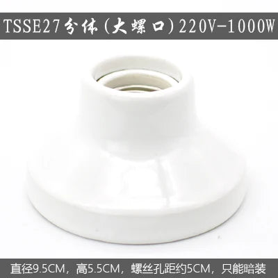 DecorBites™ Ceramic E27 Lamp Bulb Holder Base, Table Ceiling Fitting Socket Lampholder