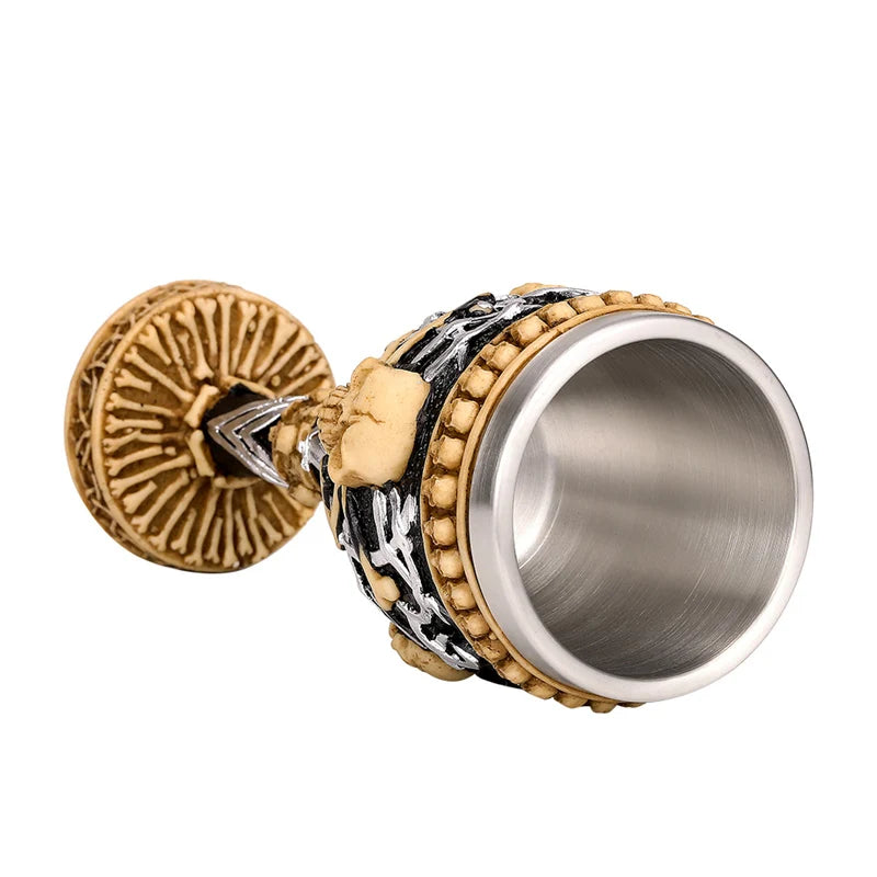 DecorBites™ Gothic Skull Resin Wine Glass 200ml bar drinkware cocktail whiskey cup