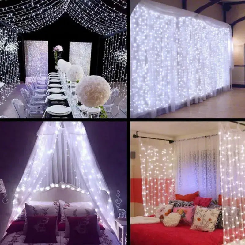 DecorBites™ Festive USB Fairy Lights Curtain Set