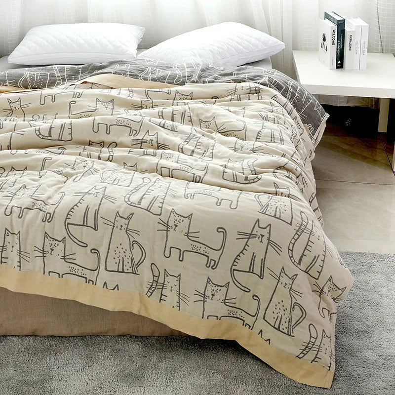Decorbites™ Manta de Algodón y Bambú de Verano Japonesa - Cobertor de Cama de Alta Calidad