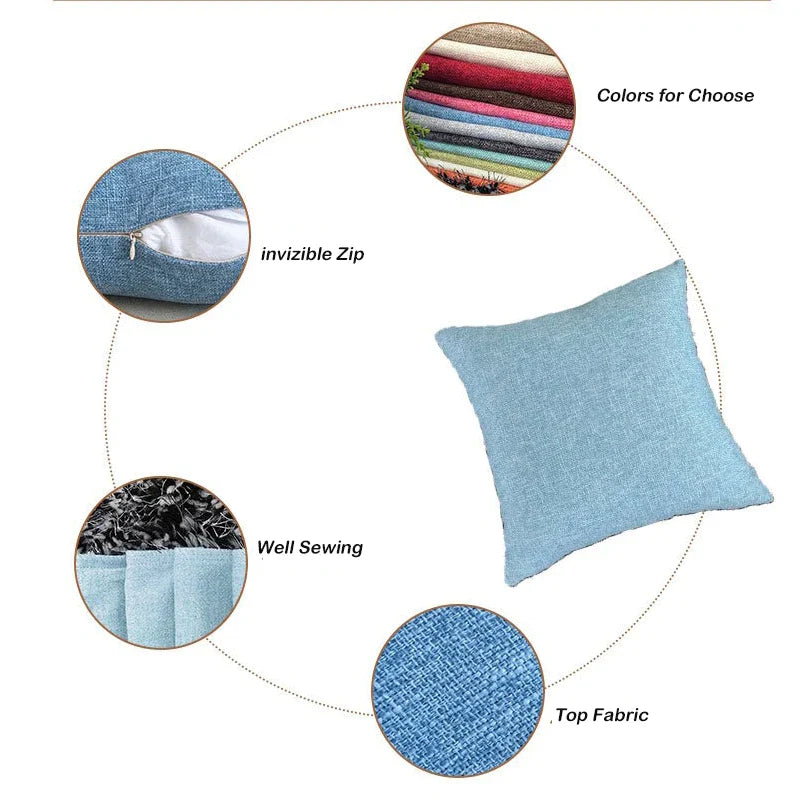 Funda de cojín para sofá DecorBites™ color marfil, lisa, básica, 30x50cm - 60x60cm