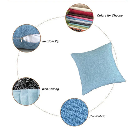 Funda de cojín para sofá DecorBites™ color marfil, lisa, básica, 30x50cm - 60x60cm