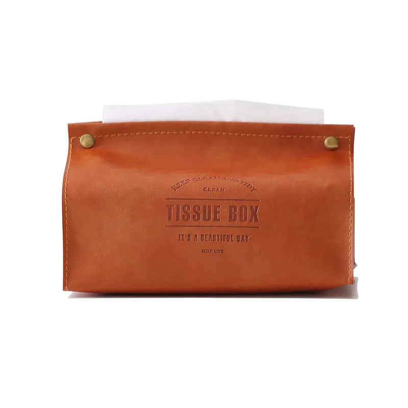 DecorBites™ Leather Tissue Box Holder - Nordic Style Decor Storage Case