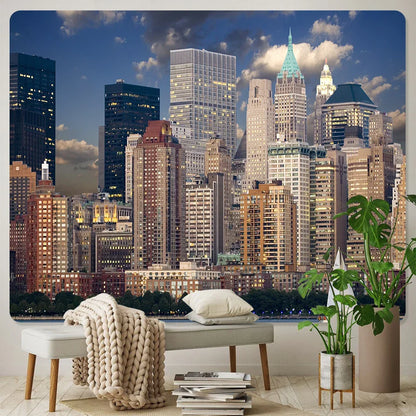 Decobites City Night Bohemian Decor Tapestry Hippie Sofa Blanket Art