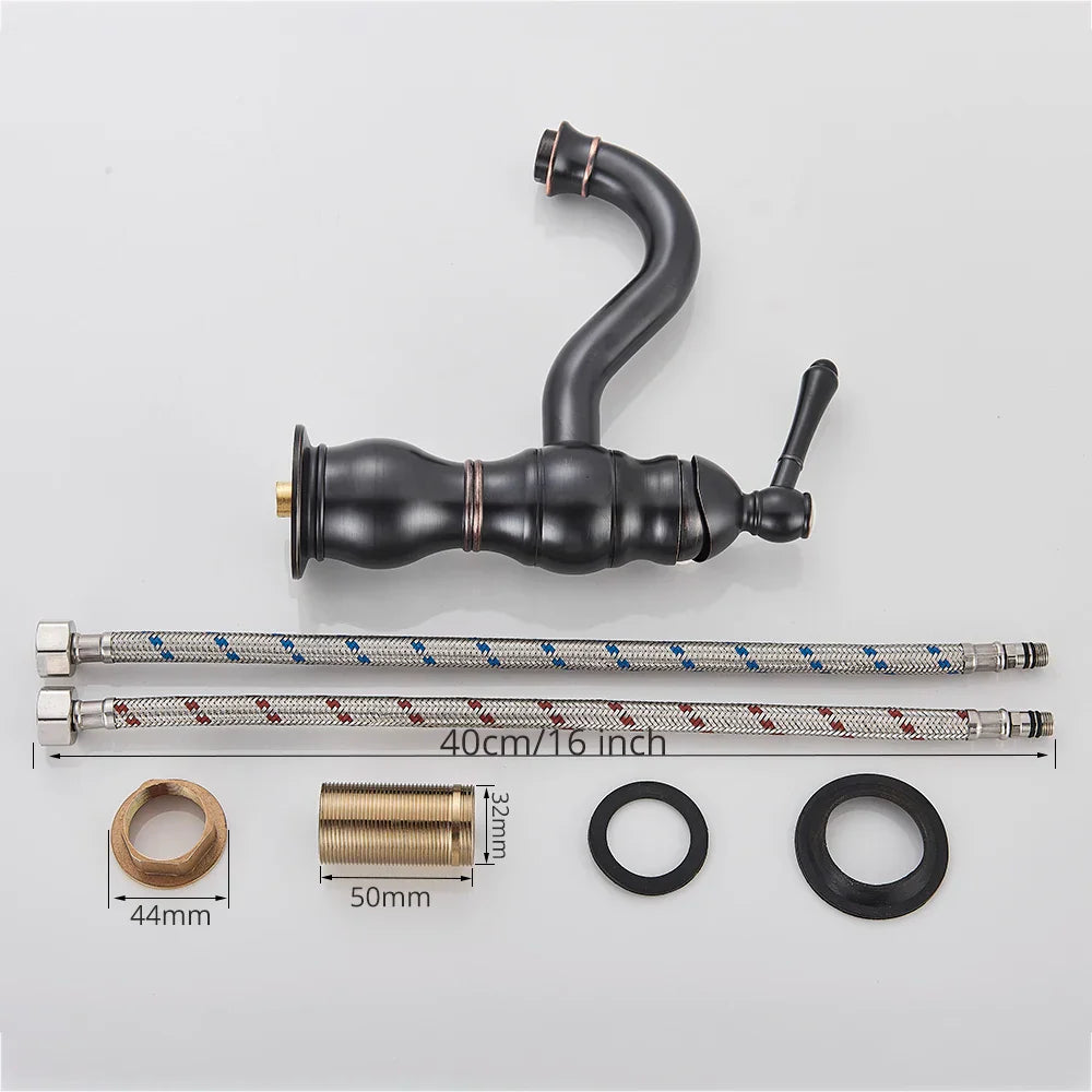 DecorBites™ Brass Basin Faucet with Swivel Spout & Single Handle Deck Mount