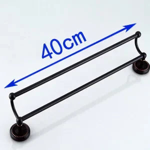 حامل مناشف مزدوج من نحاس أسود عتيق من DecorBites™، 30-60 سم - YT-12298-H