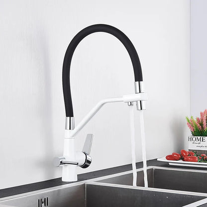 Decorbites™ Zweispülfilter-Mischbatterie mit 360° Drehung für Wasserreinigung Küchenarmatur
