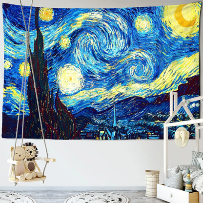 Decobites Van Gogh Star Moon Night Tapestry Blanket - 200x150cm