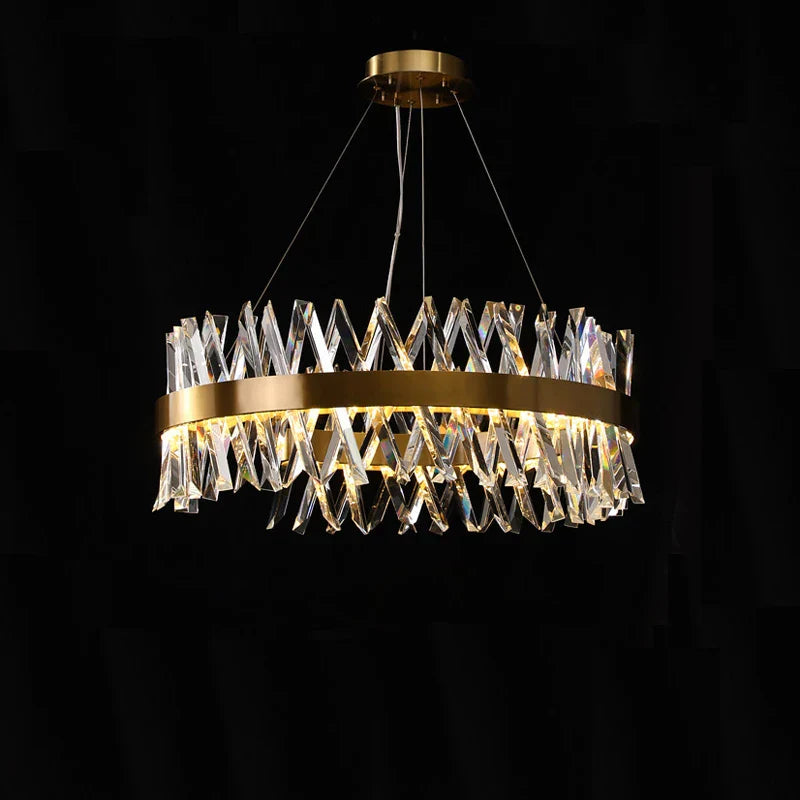 Lámpara de araña LED de cristal dorado Decorbites™ para comedor