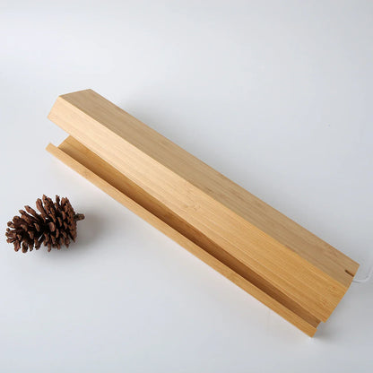 DecorBites™ Bamboo Pentagonal LED Desk Lamp: Soft Glow for Home Office Bedside Reading