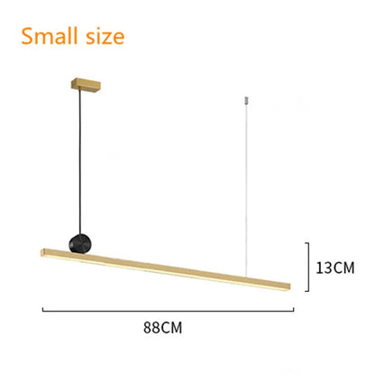 Lámpara colgante lineal LED dorada DecorBites™ para isla de cocina, restaurante o bar - Estilo nórdico de diseño