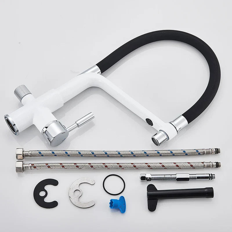 DecorBites™ Kitchen Faucet with Filtered Water, Dual Handle Hot Cold Mixer Taps