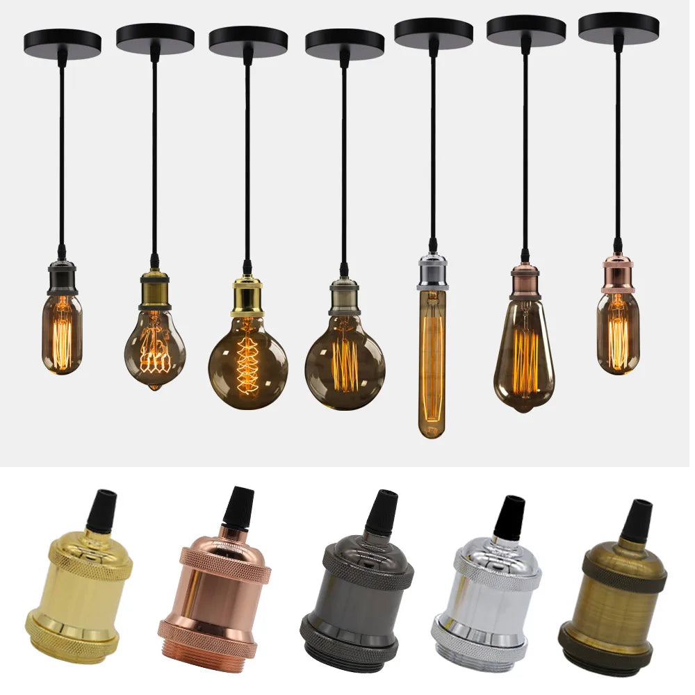 Lámpara colgante industrial Decorbites™ E27 titular de bombilla Edison 90-265V decoración de hogar estilo loft