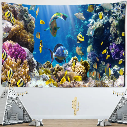 Decobites Sea Fish Coral Animal Tapestry Home Decor Wall Hanging Beach Towel