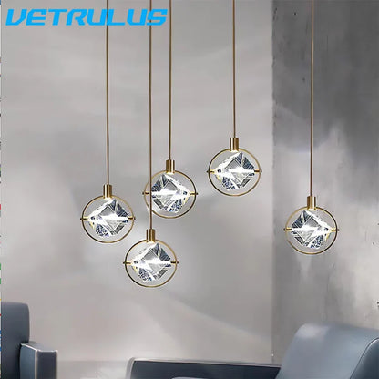 DecorBites™ Crystal LED Ceiling Lamp Chandelier Iron Art Bar Home Decor.