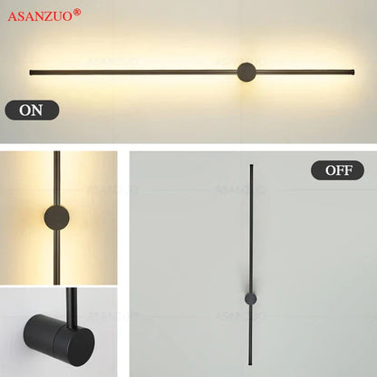 ديكوربايتس™ مصباح حائط LED من الألومنيوم باللون الأسود والذهبي، ديكور منزلي عصري لغرفة المعيشة وغرفة النوم