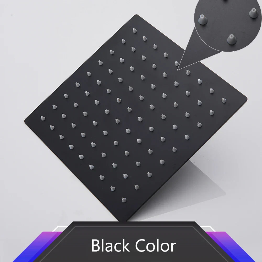 رأس دش مطري رفيع للغاية من DecorBites™ مقاس 16 بوصة من الفولاذ المقاوم للصدأ، كروم - تدفق كبير