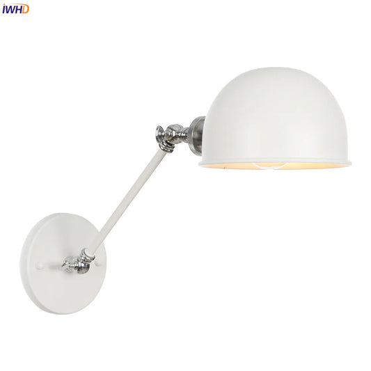 DecorBites™ Adjustable Swing Arm Wall Sconce Industrial Vintage Retro White Wall Light