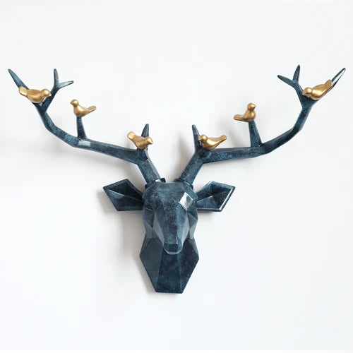 DecorBites™ Deer Head Wall Decor Sculpture | Modern Abstract Animal Statue for Home Decor