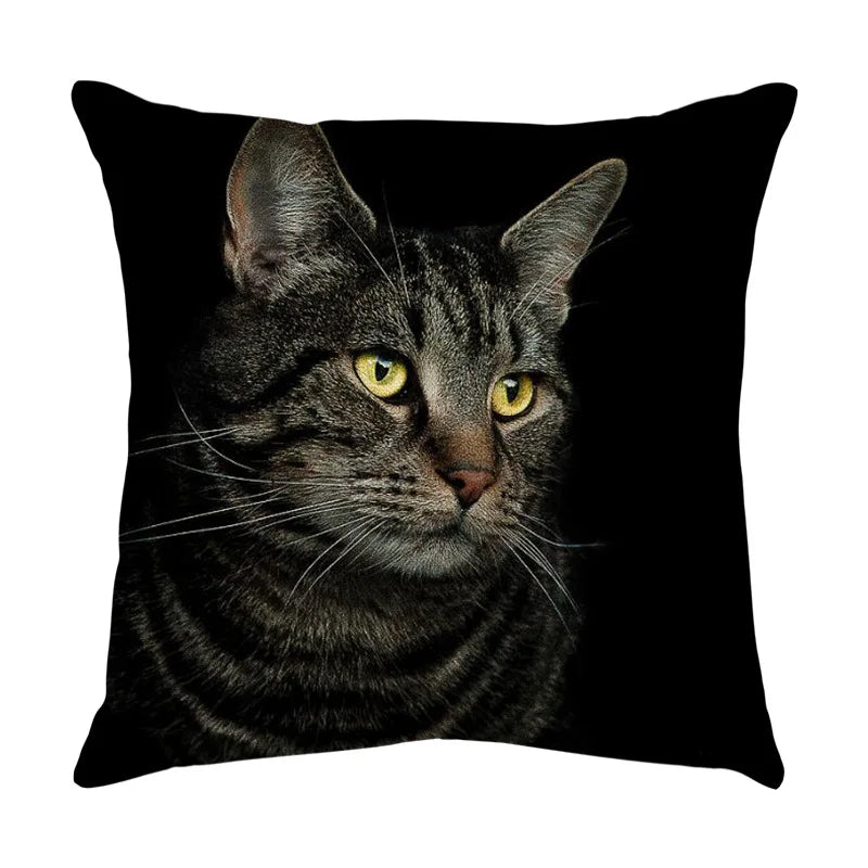 DecorBites™ Cute Cat Sofa Cotton Linen Cushion Cover Pillowcase Home Decor Pillow