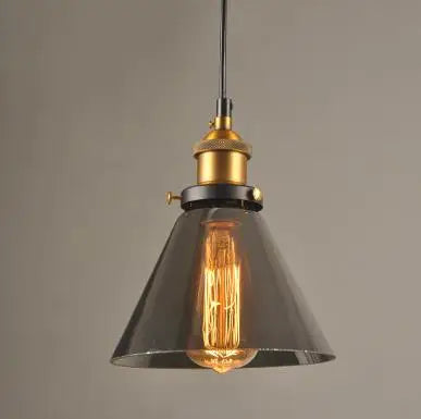 DecorBites™ Smoky Grey Glass Pendant Lamp: Nordic Hanging Light Fixture in Amber Glass