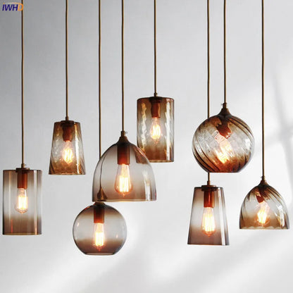 DecorBites™ Glass LED Pendant Lamp: Modern Nordic Style Hanging Light for Home, Cafe, or Bar