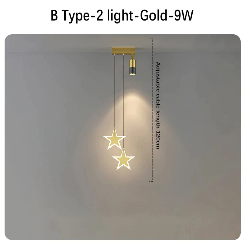 ديكوربايتس™ مصباح معلق باللون الأسود الذهبي: إضاءة عصرية فاخرة لغرف النوم والمعيشة