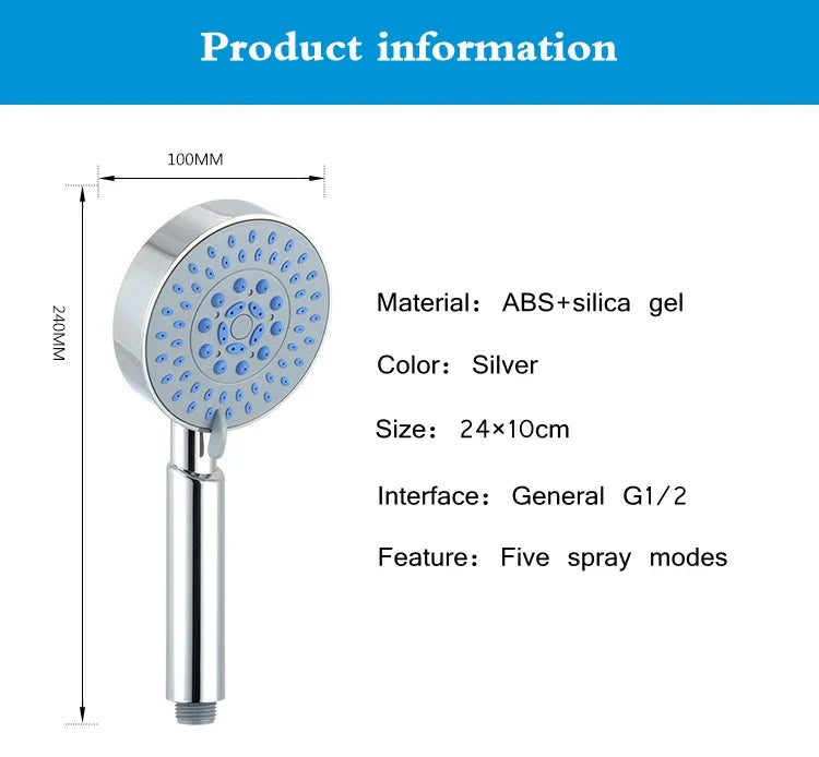 DecorBites™ High Pressure Shower Head Water Saving Massage Nozzle Handheld Shower Head