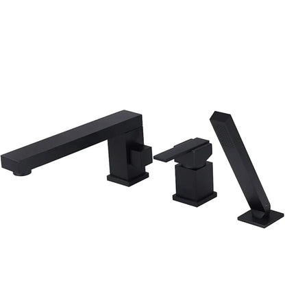 DecorBites™ Brushed Gold 3-Hole Widespread Bath and Shower Faucet with Hand Shower Head