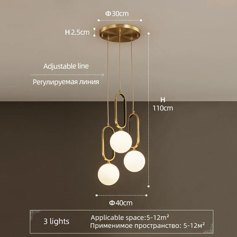DecorBites™ LED Ball Pendant Light for Modern Luxury Decor in Bedroom, Kitchen, Office, and More