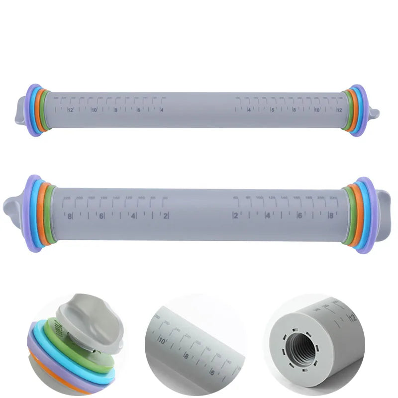 DecorBites™ Adjustable Silicone Rolling Pin for Fondant Cake Pastry Decor - Bakeware Tool