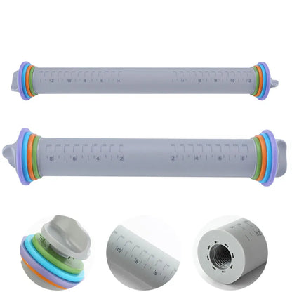 DecorBites™ Adjustable Silicone Rolling Pin for Fondant Cake Pastry Decor - Bakeware Tool
