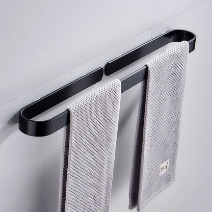 DecorBites™ Aluminum Towel Holder Matte Black Wall Mounted Towel Bar in Various Sizes