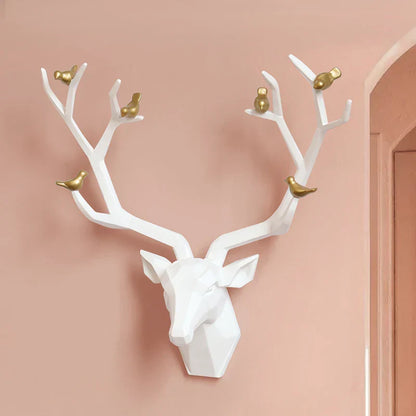 DecorBites™ Deer Head Wall Decor Sculpture | Modern Abstract Animal Statue for Home Decor
