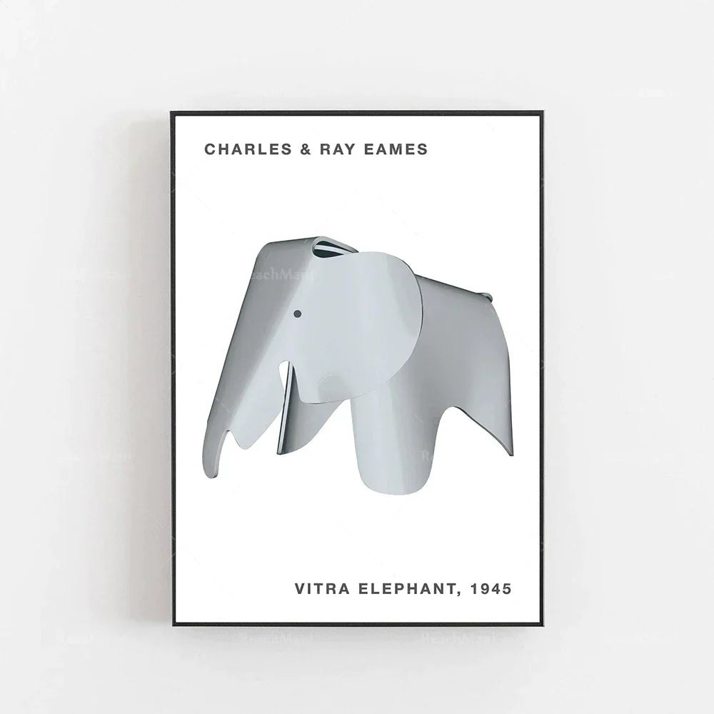 DecorBites™ Elephant Bauhaus Canvas Print for Children's Room Wall Decor