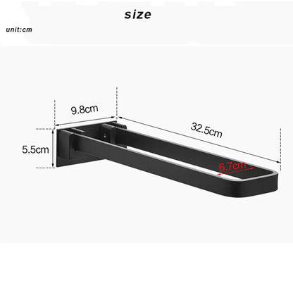 DecorBites™ Black Aluminum Bathroom Towel Rack - Single Layer Wall Mounted Towel Bar