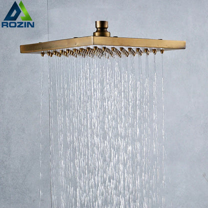 رأس دش مطري مربع من DecorBites™ بمقاس 8 بوصات من النحاس العتيق - سطح من النحاس الفاخر