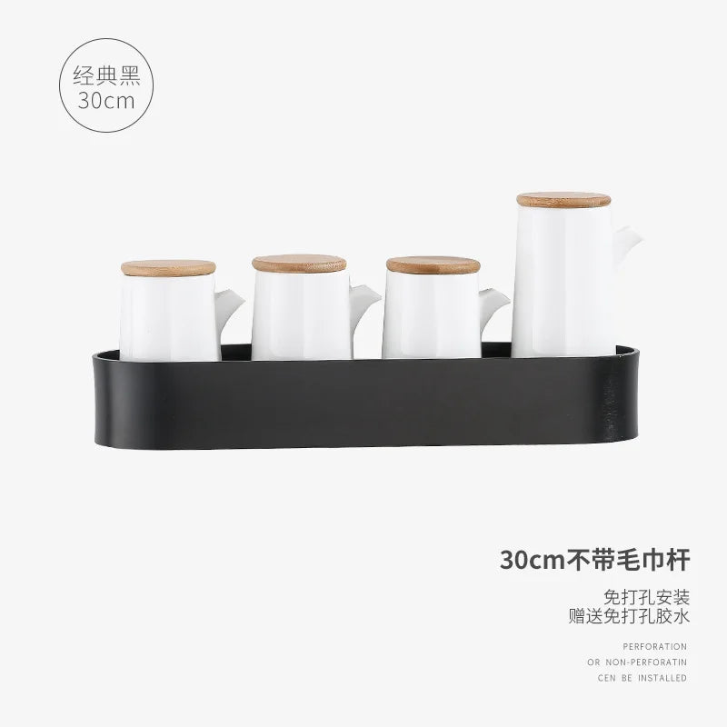 رف حمام من الألومنيوم من DecorBites™ مع قضيب مناشف لتنظيم الحمام/الدش