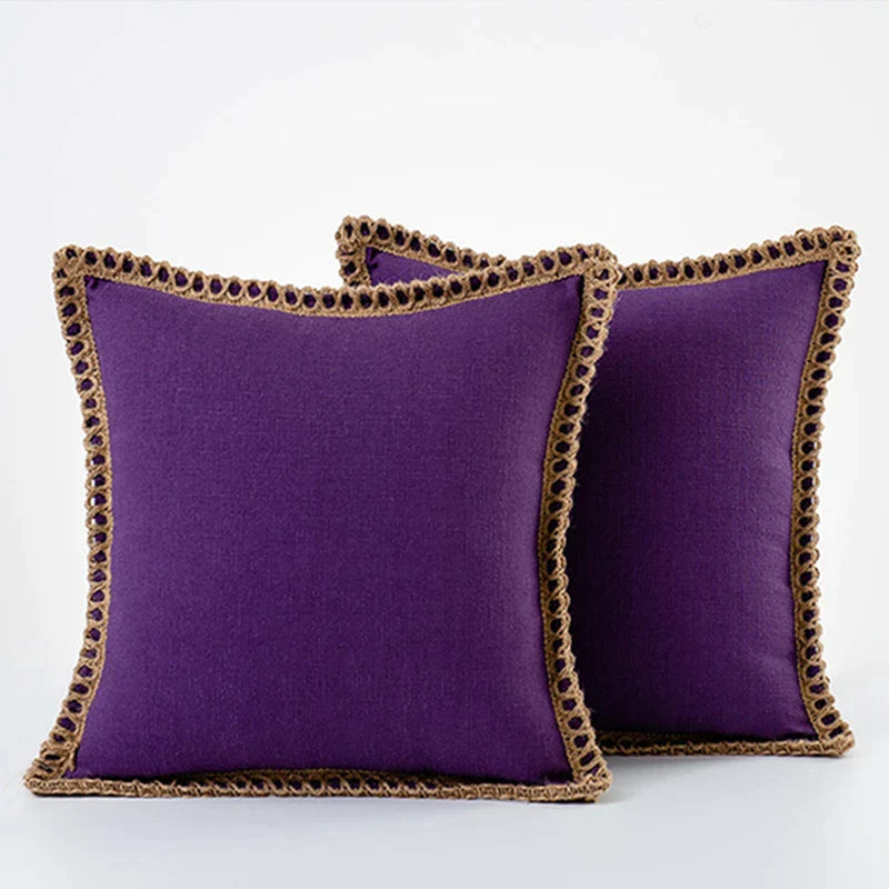 DecorBites™ Linen Square Throw Pillow Covers Set - Home Decor for Sofa, Couch, Bed