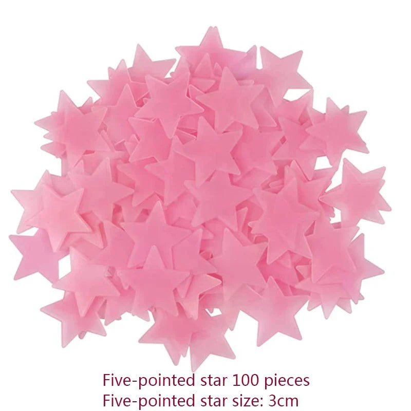Pegatinas de pared de estrellas 3D que brillan en la oscuridad de DecorBites™ – Decoración luminosa fluorescente para el hogar