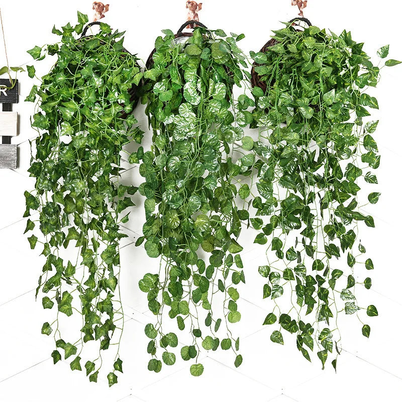 DecorBites™ Ivy Bar: Wholesale Green Flower Hanging Basket for Home Decor