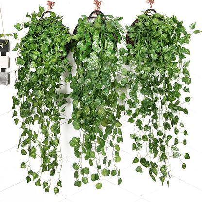 DecorBites™ Ivy Bar: Wholesale Green Flower Hanging Basket for Home Decor