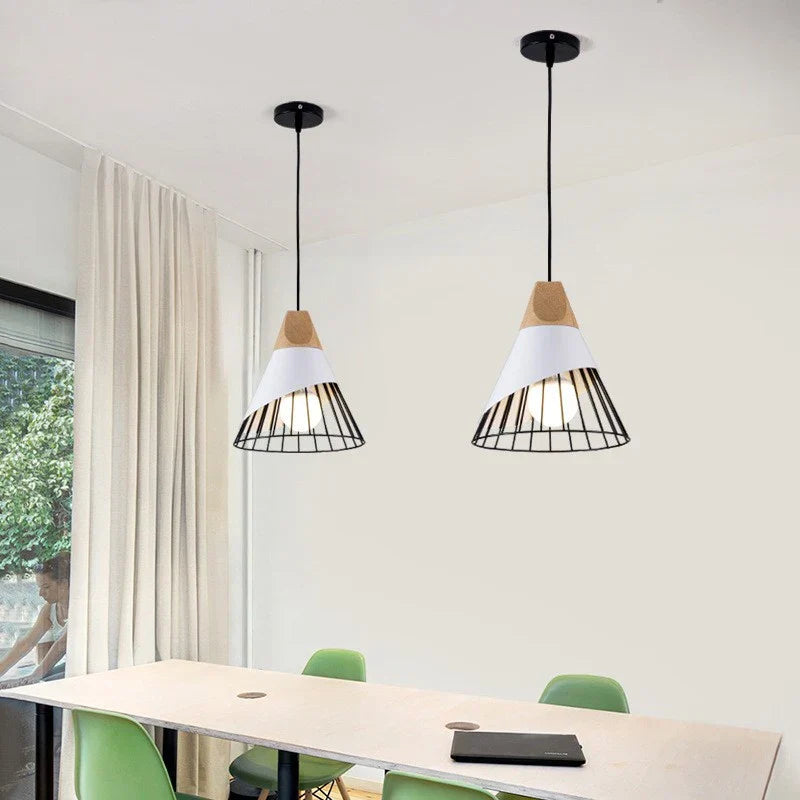 Wood Iron Pendant Lamp