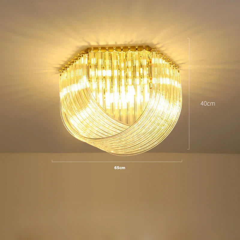 DecorBites™ LED Glass Chandelier Hanging Lamps for Foyer - Modern Stainless Steel Design